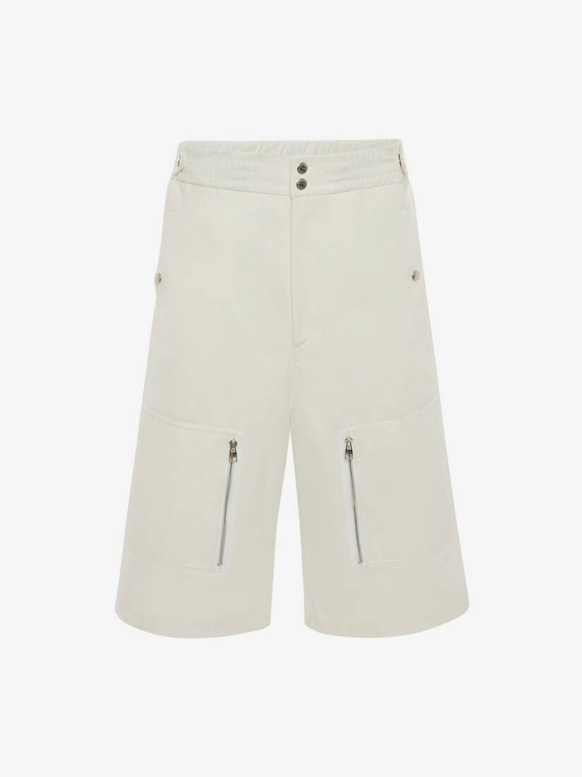 Pantalones Alexander McQueen Multi Pocket Japanese Gabardine Hombre - Blancos - Mexico 581-USBMLT